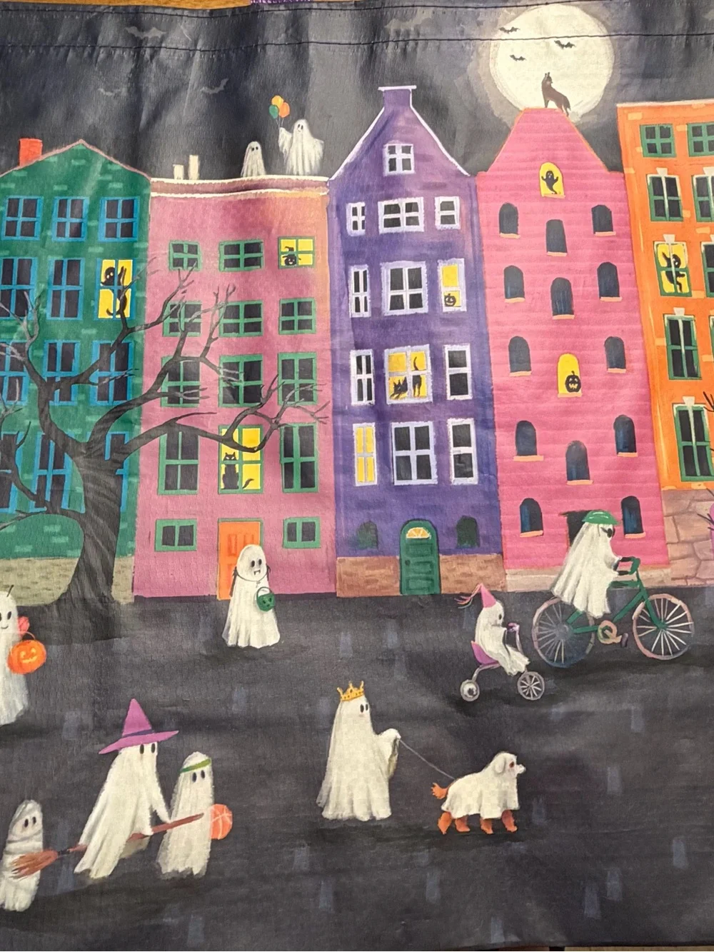 Halloween Ghosts Decorative HomeGoods Tote Bag - Purple & Multicolor